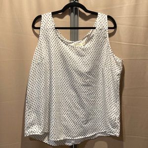 White polka dot sleeveless blouse